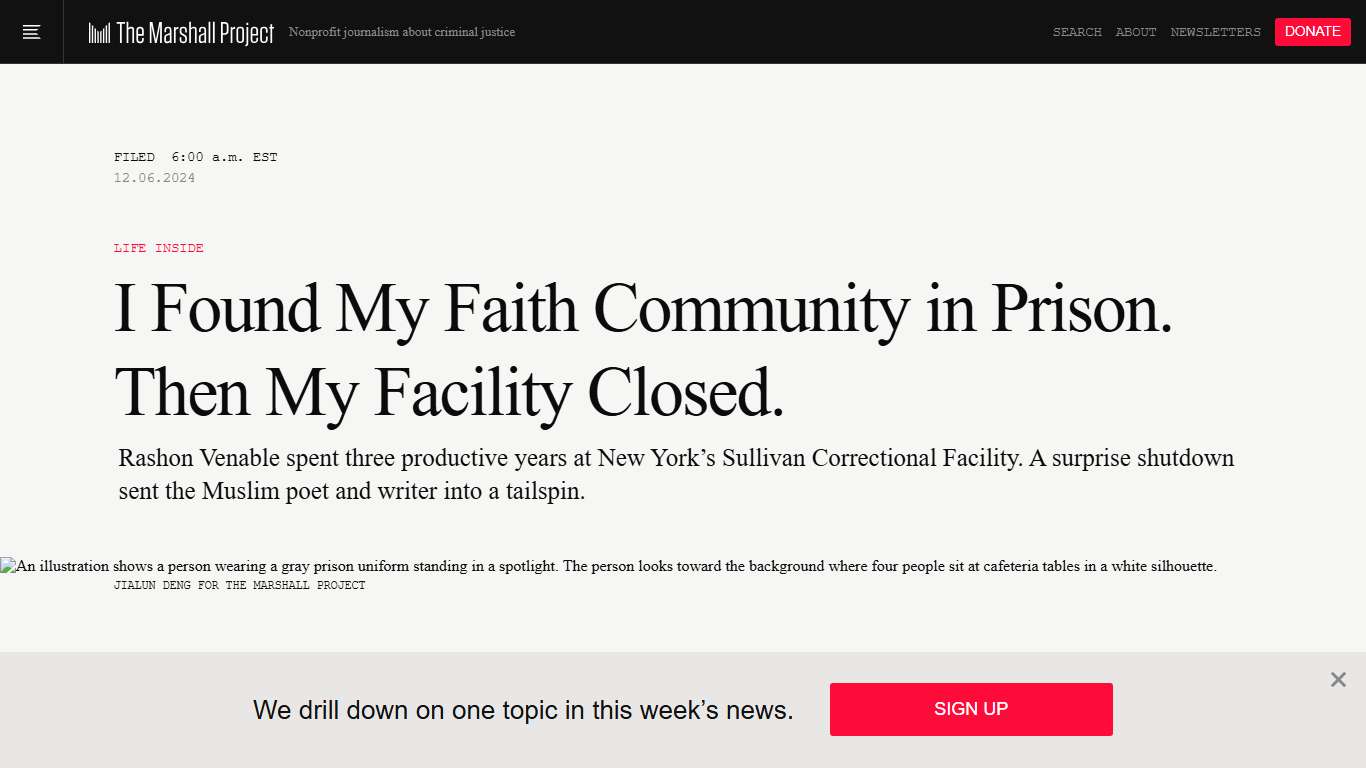 I Found My Faith Community in Prison. Then My Facility Shut Down. | The Marshall Project