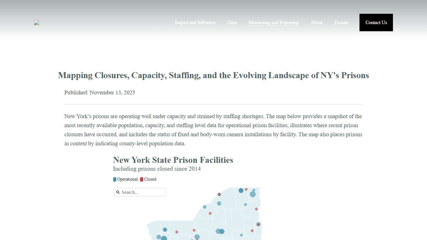 NYS Prison Map — Correctional Association of New York
